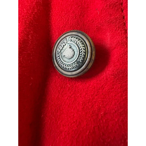 Vintage AMGE Red Leather Knit Bomber Jacket XL Made in Spain